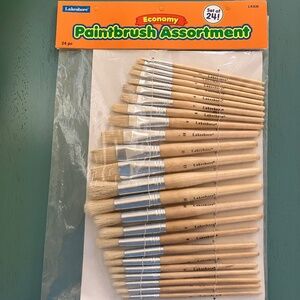 Lakeshore Learning Paint Brushes 24 Wooden Handles Brushes New